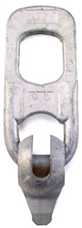 A sturdy metal latch with a small hole, marked with MCON, ideal for various locking applications.