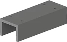 Gray rectangular steel shelf by MCON, designed for durability and modern storage solutions.