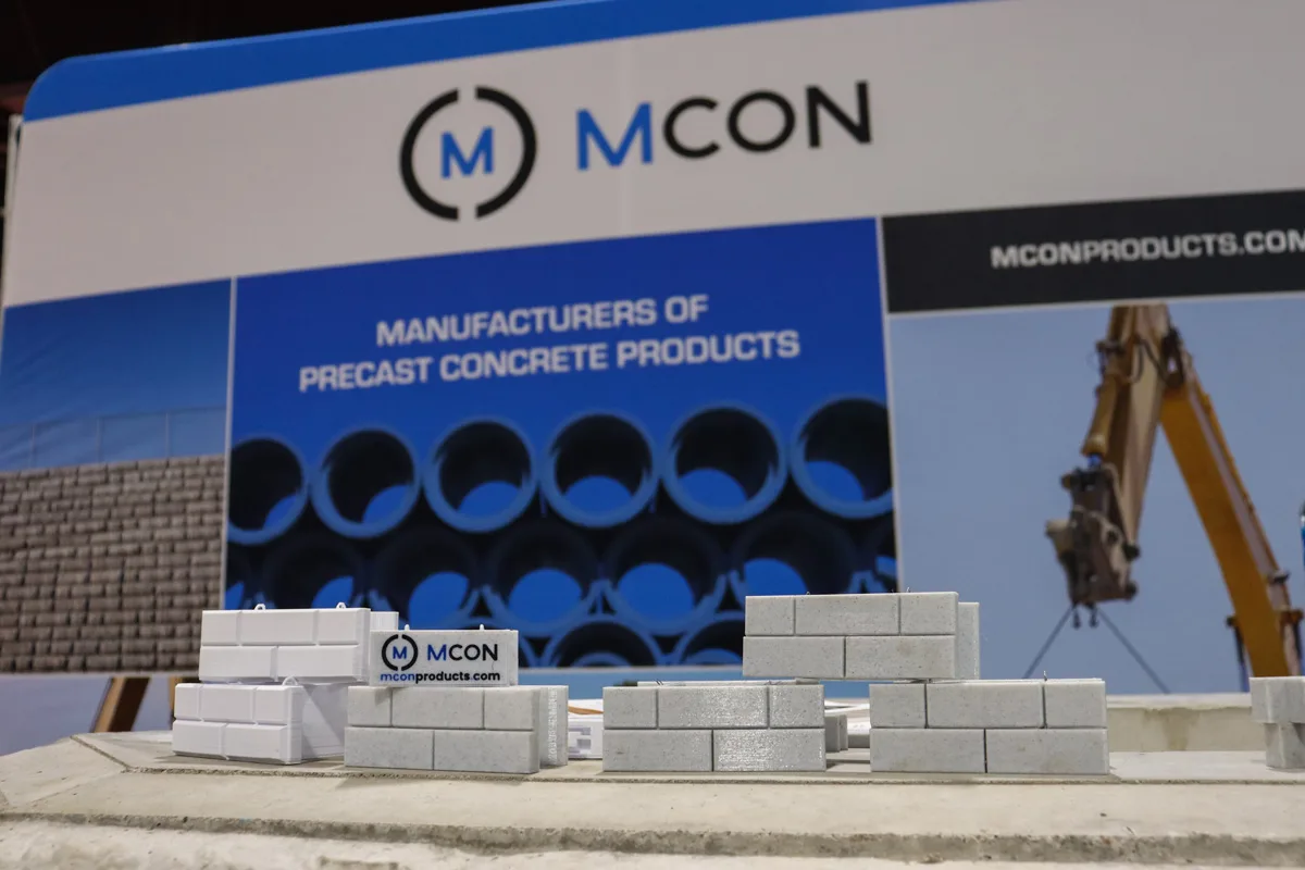 MCON's booth at the Concrete Industry Convention showcasing products and innovations at the MCON Trade Show.